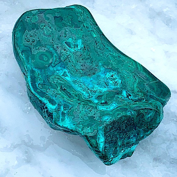 MALACHITE AND CHRYSOCOLLA POLISHED 5 INCH HEALING STONES - Picture 4 of 12
